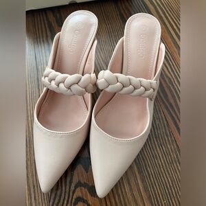 Coutgo Womens Pointed Toe Mules Braided Strap Sandal Slippers size 6.5